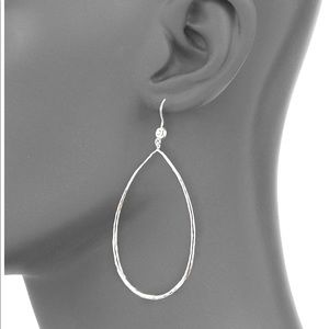 Ippolita Hammered Teardrop Earrings in Sterling Silver with Diamonds